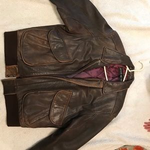 Genuine Leather Bomber Jacket.